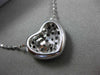 ESTATE 1.22CT WHITE & BLACK DIAMOND 14K WHITE GOLD LOVE HEART PENDANT CHAIN #586