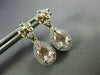 1.75CT DIAMOND & AAA MORGANITE 14KT WHITE & ROSE GOLD TEAR DROP HANGING EARRINGS
