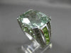 ESTATE EXTRA LARGE 15.22CT DIAMOND & AAA GREEN AMETHYST 14KT WHITE GOLD 3D RING