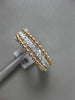 ESTATE .53CT DIAMOND 14KT WHITE & ROSE GOLD 3D MULTI ROW CRISS CROSS LOVE RING