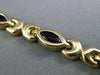 ESTATE 14KT YELLOW GOLD 3D BLACK ONYX MARQUISE HANDCRAFTED LINK LOVE BRACELET