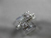 ANTIQUE WIDE .60CT ROUND DIAMOND 14KT WHITE GOLD SQUARE DOUBLE HALO RING #19430