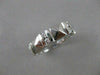 ANTIQUE 1.10CTW DIAMOND 18KT WHITE GOLD RAISED WEDDING ETERNITY RING 8MM #14575