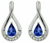 ESTATE .97CT DIAMOND & AAA TANZANITE 14K WHITE GOLD PEAR SHAPE HANGING EARRINGS