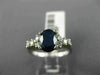 ESTATE 1.85CT DIAMOND & AAA OVAL CUT SAPPHIRE 14KT WHITE GOLD 3D ENGAGEMENT RING