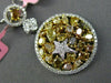 LARGE 4.03CT WHITE & FANCY COLOR DIAMOND 18K TWO TONE GOLD CIRCULAR STAR PENDANT