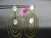 ESTATE LARGE AAA MOON STONE 14KT YELLOW GOLD MULTI OVAL CLIP ON HANGING EARRINGS