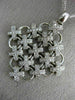 ESTATE LARGE .75CT DIAMOND 14KT WHITE GOLD 3D FLOWER X LOVE FLOATING PENDANT