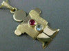 ESTATE LARGE .50CT AQUAMARINE & RUBY 14KT YELLOW GOLD 3D BABY BOY PENDANT #25193