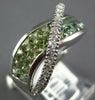 3.70CT DIAMOND & AAA RAINBOW GREEN AMETHYST 14K WHITE GOLD CRISS CROSS LOVE RING