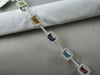 ESTATE 18KT 6.81CT MULTI COLOR EMERALD CUT SAPPHIRE & DIAMONDS GOLD BRACELET