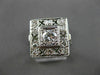 ANTIQUE LARGE .72CT OLD MINE DIAMOND PLATINUM FILIGREE SQUARE RING #19922