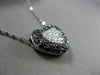 ESTATE 1.22CT WHITE & BLACK DIAMOND 14K WHITE GOLD LOVE HEART PENDANT CHAIN #586