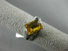 ESTATE 2.87CT DIAMOND & CITRINE 14KT WHITE GOLD 3D RECTANGULAR DIAGONAL FUN RING