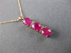 ESTATE 1.25CT DIAMOND & AAA RUBY 14KT ROSE GOLD 3D PAST PRESENT FUTURE PENDANT