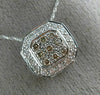 ESTATE .50CT WHITE & FANCY YELLOW DIAMOND 14K WHITE GOLD FILIGREE PENDANT #20803