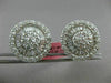ESTATE LARGE 3.15CT ROUND & BAGUETTE DIAMOND 18KT WHITE GOLD 3D FLOWER EARRINGS