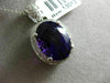 ESTATE LARGE 8.40CT DIAMOND & AMETHYST 14K WHITE GOLD OVAL HALO FLOATING PENDANT