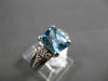 ESTATE 1.42CT DIAMOND & AAA BLUE TOPAZ 14K WHITE GOLD FILIGREE ENGAGEMENT RING