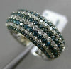 ESTATE WIDE 2.52CT WHITE BLUE DIAMOND 14KT WHITE GOLD MULTI ROW ANNIVERSARY RING