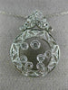 ANTIQUE LARGE .45CT DIAMOND 14KT WHITE GOLD 3D FILIGREE FLOATING PENDANT #20363