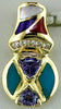 ESTATE .53CT DIAMOND & MULTI GEM 14KT YELLOW GOLD MULTI SHAPE FLOATING PENDANT