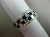 ESTATE WIDE 1.85CT DIAMOND & SAPPHIRE 18K WHITE GOLD 3D WEDDING ANNIVERSARY RING