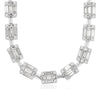 2.40CT DIAMOND 14KT WHITE GOLD ROUND BAGUETTE SQUARE BY THE YARD TENNIS NECKLACE