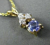 ESTATE .58CT TANZANITE & DIAMOND 14K WHITE & YELLOW GOLD SOLITAIRE PENDANT #2250
