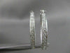 ESTATE 3.50CT DIAMOND HOOP INSIDE OUT 18K WHITE GOLD 33MM FILIGRE EARRINGS 20167