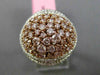 ESTATE LARGE 2.29CT PINK & WHITE DIAMOND 18KT 2 TONE GOLD MULTI SHAPE OVAL RING