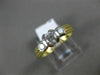 ESTATE .60CT DIAMOND 14KT TWO TONE GOLD 3 STONE SEMI BEZEL ENGAGEMENT RING #1541
