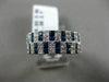 ESTATE WIDE 1.98CT DIAMOND & SAPPHIRE 14KT WHITE GOLD MILGRAIN ANNIVERSARY RING