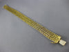 ESTATE WIDE & LONG 18KT YELLOW GOLD 3D FOUR ROW BYZANTINE BRACELET #19791
