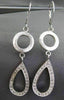 ESTATE LARGE .46CT DIAMOND 14K WHITE GOLD MATTE & SHINY PEAR SHAPE DROP EARRINGS