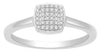ESTATE .10CT DIAMOND 14KT WHITE GOLD 3D CLASSIC PAVE SQUARE FUN RING