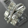WIDE .69CT ROUND & BAGUETTE DIAMOND 14KT WHITE GOLD 3D SQUARE ANNIVERSARY RING