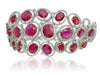 EGL CERTIFIED 35.51CT DIAMOND & AAA RUBY 18K 2 TONE GOLD CLASSIC HALO BRACELET