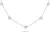 LARGE 2.0CT DIAMOND 14KT WHITE GOLD ROUND BEZEL BY THE YARD ADJUSTABLE NECKLACE