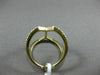 ESTATE LARGE .44CT ROUND DIAMOND 14KT YELLOW GOLD 3D OPEN HEXAGON LOVE RING