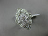 ESTATE LARGE .52CT DIAMOND 14KT WHITE GOLD 3D OPEN FILIGREE MARQUISE FLOWER RING