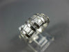 ESTATE WIDE 1.16CT DIAMOND 14K WHITE GOLD ROUND & BAGUETTE ANNIVERSARY RING 1354