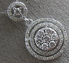 ESTATE .5CT DIAMOND 14K WHITE GOLD  CLASSIC CLUSTER DOUBLE HALO FLOATING PENDANT