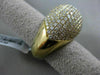 ESTATE MASSIVE 7.89CT DIAMOND 18K YELLOW GOLD MULTI ROW PAVE DOME SHAPE FUN RING