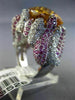 LARGE 17.10CT DIAMOND PINK SAPPHIRE & CITRINE 18KT WHITE GOLD SQUARE FLAME RING