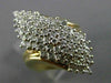 ESTATE LARGE 1.36CT DIAMOND 14KT WHITE & YELLOW GOLD 3D COCKTAIL RING #7368