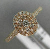 ESTATE .31CT DIAMOND 14K ROSE GOLD CLUSTER OVAL HALO SEMI ETERNITY PROMISE RING