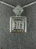 .56CT DIAMOND 14KT WHITE GOLD 3D ROUND & PRINCESS INVISIBLE SQUARE PENDANT #703