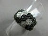 ESTATE WIDE 1.42CT WHITE & BLACK DIAMOND 18KT WHITE GOLD MULTI ROW HEXAGON RING