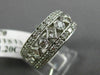 WIDE 1.20CT ROUND & PRINCESS DIAMOND 14KT WHITE GOLD 3D FILIGREE LOVE RING #1357